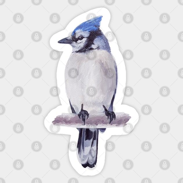 Blue Jay in Silver Light (no background) Sticker by EmilyBickell